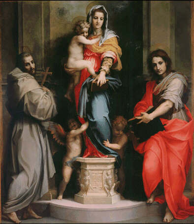 Andrea Del
                Sarto's Madonna delle Arpie at the Uffizi Gallery