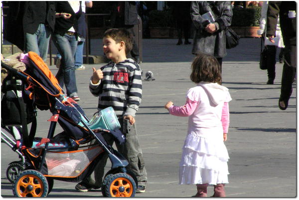 Kids in Piazza
                Signoria in Florence