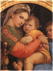 Raphael's
              Madonna of the Chair at the Pitti Palace